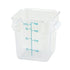 Winco Storage & Transport Each Winco PCSC-4C 4 Quart Square Clear Storage Container with Handles and Graduation Markings | Denson CFE