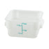 Winco Storage & Transport Each Winco PESC-2 2 Quart White Square Food Storage Container with Built-In Handles and Measurement Markings | Denson CFE