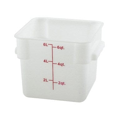 Winco Storage & Transport Each Winco PESC-6 6 Qt. White Square Food Storage Container