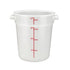 Winco Storage & Transport Each Winco PPRC-4W Round White Storage Container 4 Quart with Handles and Measurement Markings | Denson CFE