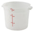 Winco Storage & Transport Each Winco PPRC-6W 6 Quart White Food Storage Container with Built In Handles and Stain Resistance | Denson CFE