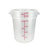 Winco Storage & Transport Each Winco PTRC-22 22 Quart Round Translucent Storage Container with Handles and Graduation Markings | Denson CFE