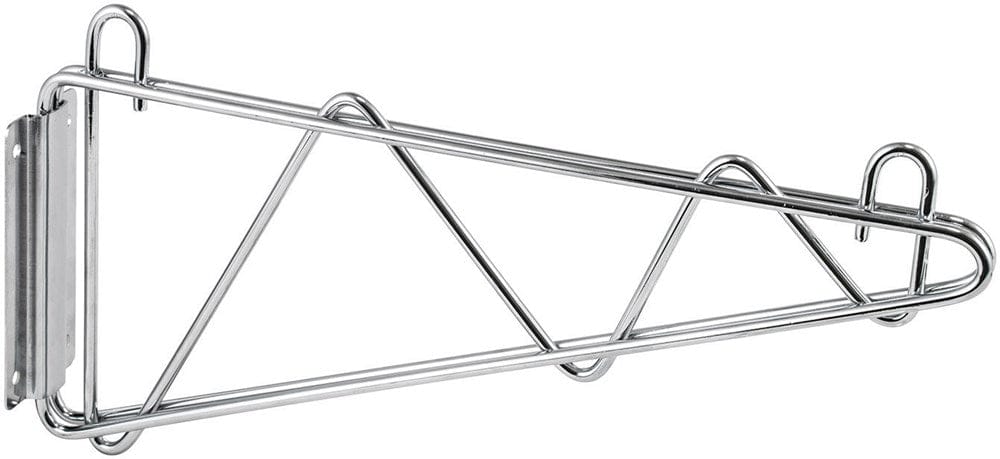 Winco Storage & Transport Pair Winco VCB-18 18 inch Wall Mount Brackets with Chrome Plated Finish for Heavy Duty Shelving | Denson CFE