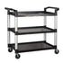 Winco Storage & Transport Set / Black Winco UC-3019K Versatile Black 3-Tier Plastic Utility Cart 400 lb Capacity | Denson CFE