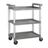 Winco Storage & Transport Set Winco UC-2415G Plastic Utility Cart with Three Durable Shelves for Easy Transport | Denson CFE