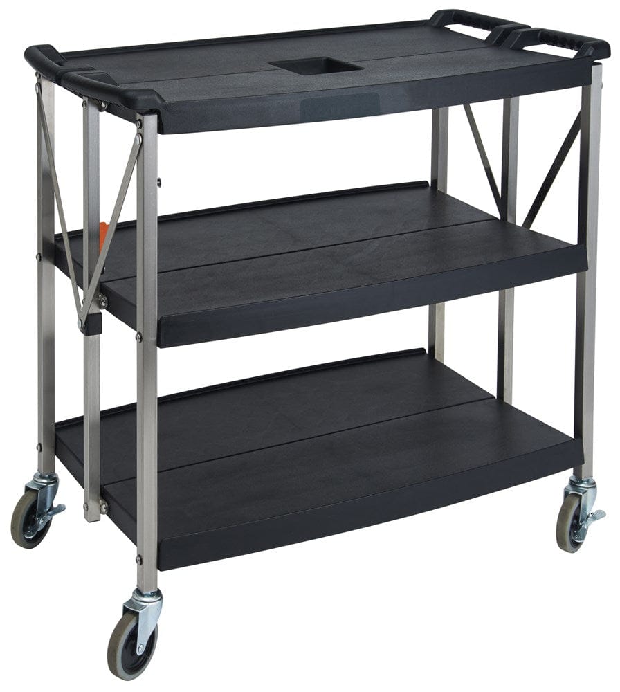 Winco Storage & Transport Set Winco UCF-3820K Folding Utility Cart with Polypropylene Shelves and Stainless Steel Uprights 38.75 x 20.75 x 36 Inches | Denson CFE