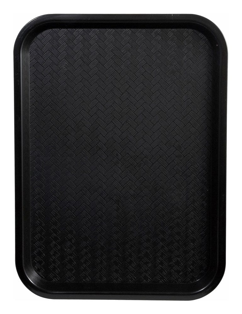 Winco Tabletop & Serving Each / Black Winco FFT-1014K Plastic 10" x 14" Black Cafeteria Tray