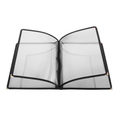 Winco Tabletop & Serving Each / Black Winco PMCF-9K Black Four Page Menu Cover for Restaurants and Cafes | Denson CFE