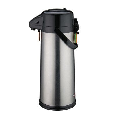 Winco Tabletop & Serving Each Winco AP-535 Glass Lined Airpot 3 Litres with Push Button Top and Stainless Steel Body | Denson CFE