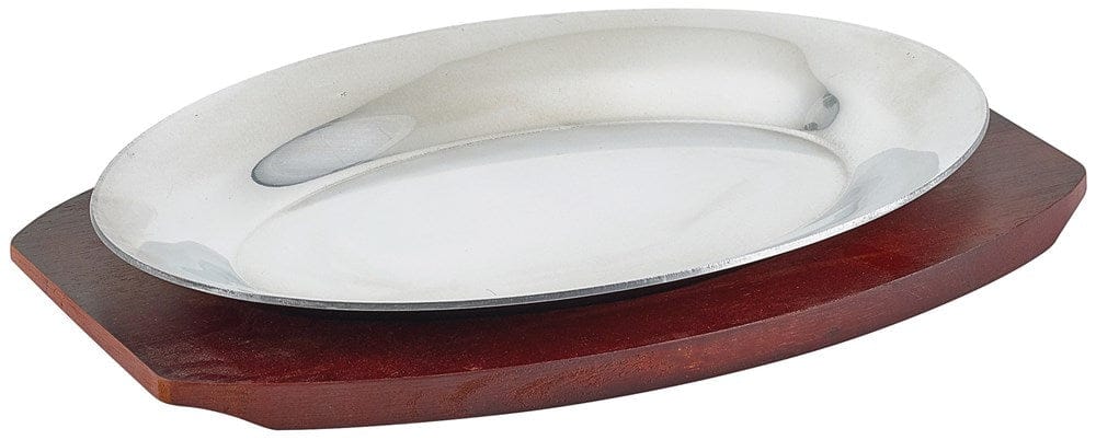 Winco Tabletop & Serving Each Winco APL-10UL Oval 10 Inch Wood Sizzler Platter Underliner for APL-10 | Denson CFE