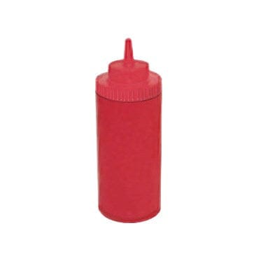 Winco Tabletop & Serving Pack / Red Winco PSW-16R 16oz Wide Mouth Red Squeeze Bottles Pack of 6 | Denson CFE