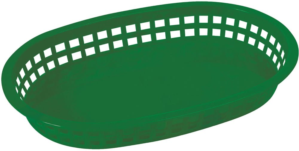 Winco Unclassified Dozen / Green Winco PLB-G Platter Baskets, Oval, 10-3/4" x 7-1/4" x 1-1/2", Green