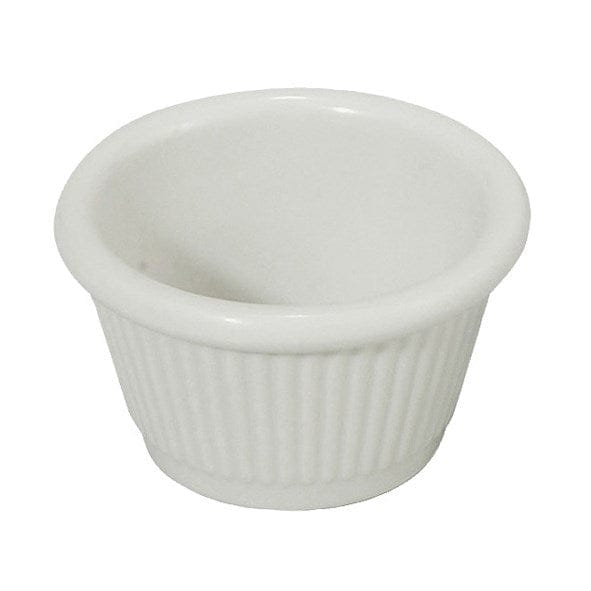 Winco Unclassified Dozen Winco RFM-1W Fluted Ramekin 1.5 Ounce White Dishwasher Safe Heat Resistant Break Resistant | Denson CFE
