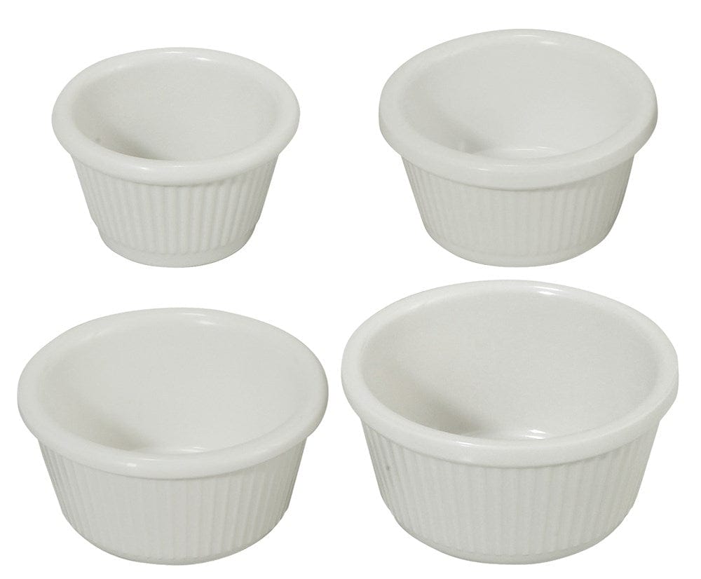 Winco Unclassified Dozen Winco RFM-4W White Fluted Melamine Ramekin 4 oz.