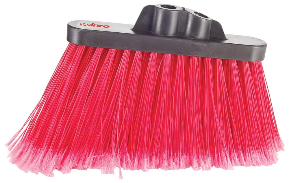 Winco Unclassified Each / Red Winco BRAF-9R Angle Broom Head Medium Duty with Angled Flagged Red Bristles for Efficient Cleaning | Denson CFE