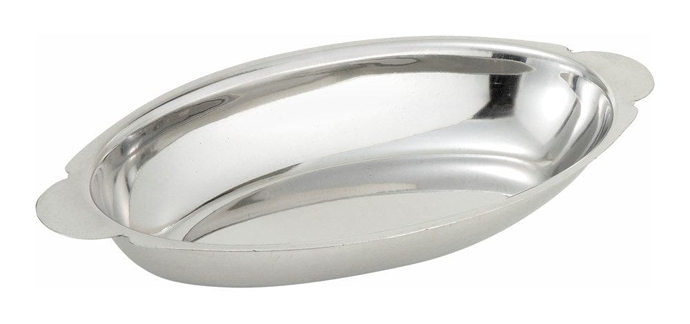 Winco Unclassified Each Winco ADO-20 20 Ounce Oval Au Gratin Platter for Exceptional Oven to Table Service | Denson CFE