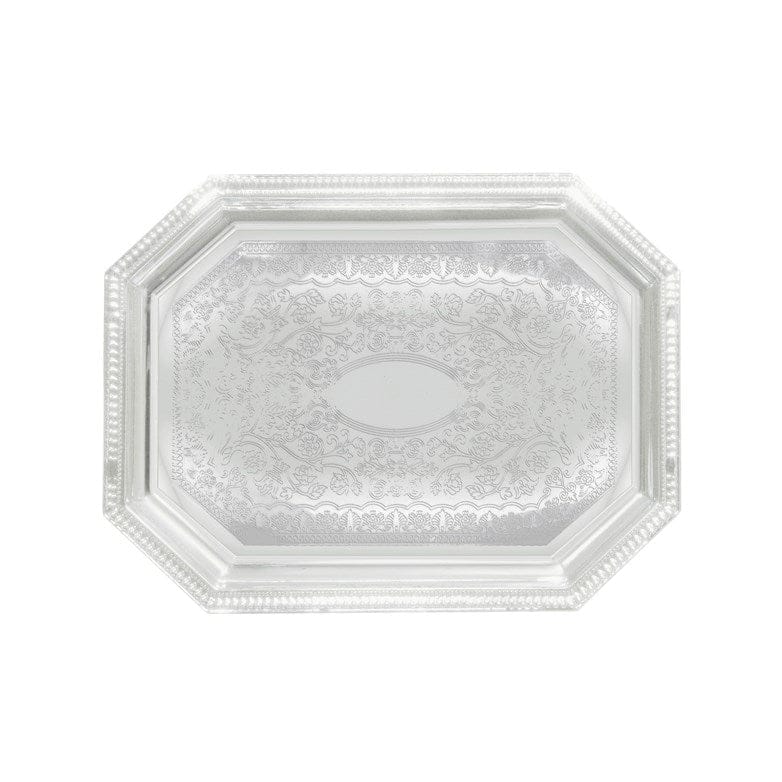 Winco Unclassified Each Winco CMT-1217 Octagonal Chrome Plated Serving Tray 12 x 17 Inches | Denson CFE