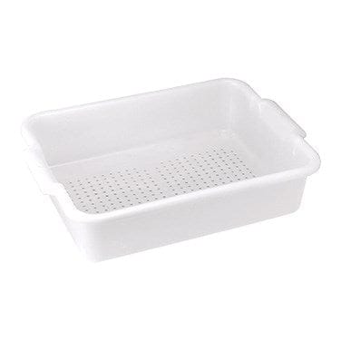 Winco Unclassified Each Winco PLP-5W Perforated Bus Box 21-1/4 inches x 15-3/8 inches x 4-7/8 inches BPA Free Polypropylene White | Denson CFE