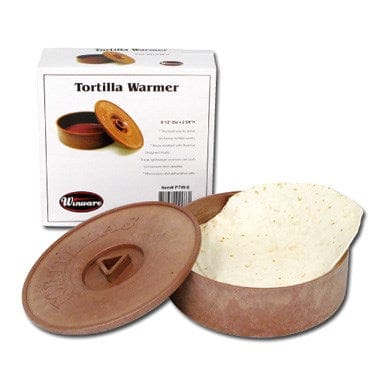 Winco Unclassified Each Winco PTW-8 Tortilla Server 8.5 Inch Brown BPA Free Round Warmer | Denson CFE