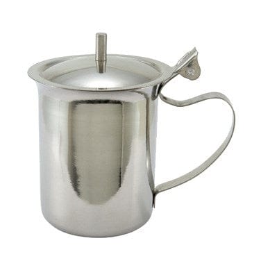 Winco Unclassified Each Winco SCT-10 Stainless Steel 10 Ounce Creamer Server with Cover and Handle | Denson CFE