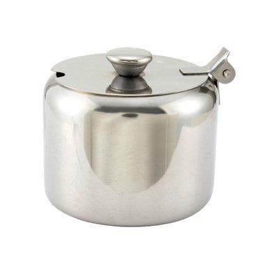 Winco Unclassified Each Winco T-710 Stainless Steel Sugar Bowl with Hinged Lid 10oz | Denson CFE