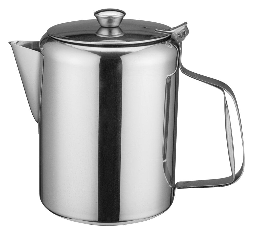 Winco Unclassified Each Winco W632 Stainless Steel 32oz Short Spot Beverage Server with Hinged Top and Handle | Denson CFE