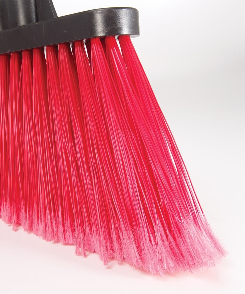 Winco Unclassified Set / Red Winco BRAF-9R-H Angle Broom Set with 48 Inch Fiberglass Handle and Red Flagged Bristles Medium Duty | Denson CFE