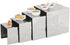 Winco Unclassified Set Winco HRS-4 Premium Stainless Steel Display Riser Set 4 Pieces with Wavy Surface | Denson CFE