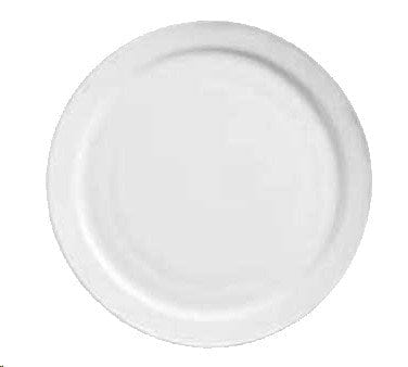 World Tableware Canada China 2 Doz / Porcelain / White World Tableware 840-440N-15 10 3/8" Plate - Narrow Rim, Porcelain, Bright White, Porcelana