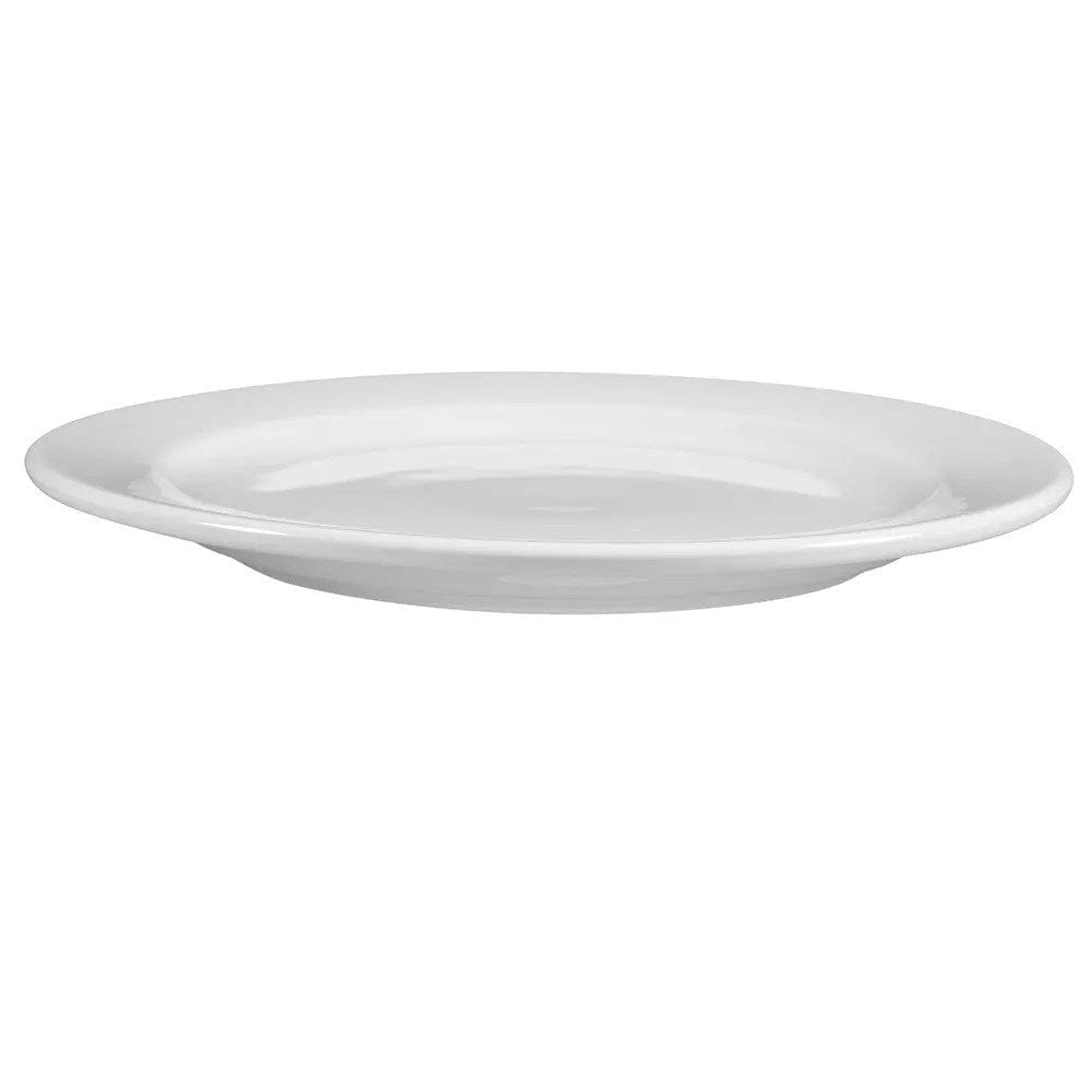 World Tableware Canada Dinnerware 2 Doz World Tableware 840-425R-25 9" Plate - Wide Rim, Rolled Edge, Porcelain, Bright White, Porcelana