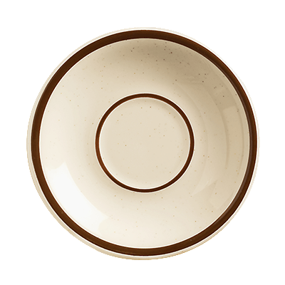 World Tableware Canada Dinnerware 3 Doz / Stoneware / White World Tableware DSD-7 7 1/4" Desert Sand Plate - Speckled, (2) Brown Bands