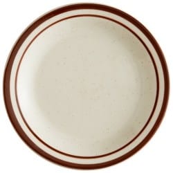 World Tableware Canada Tabletop & Serving 3 Doz World Tableware DSD-6 6 1/2" Desert Sand Plate - Speckled, (2) Brown Bands | Denson CFE
