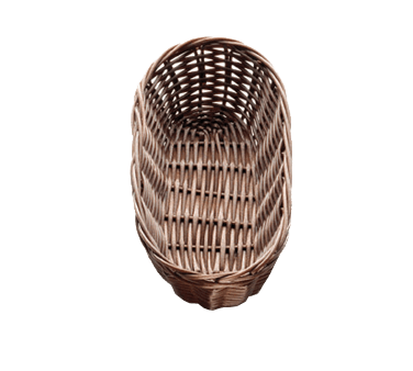 0 Unclassified Basket, 9", x 3-1/2", x 2", oblong, hand-woven, pol
