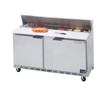 Beverage Air Refrigerated Prep Tables Each Beverage Air SPE60HC-08 60" Sandwich/Salad Prep Table w/ Refrigerated Base, 115v