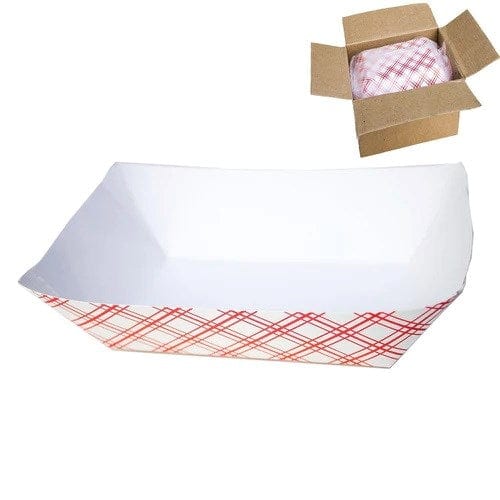 Denson CFE Unclassified Case CA801 Disposable Paper Food Tray 6 1/4" x 4 1/4"x 1 1/4" 2 Lbs 1000 Pcs for Carnivals, Fairs, Festivals, and Picnics. Holds Nachos, Fries, Hot Dogs Etc