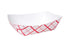 Denson CFE Unclassified Case of 500 FT-300R  Food Trays, Red Checked  3 lb tray  Case of 500