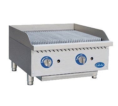 Globe Commercial Grills Each Globe GCB24G-CR 24” Wide Gas Charbroiler With Cast Iron Radiants And Adjustable Grates - 80,000 BTU