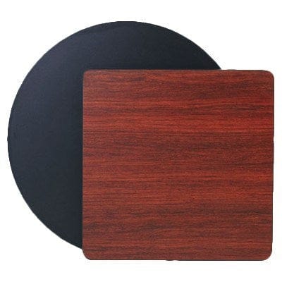 Royal Industries Essentials Each Royal Industries ROY RTT BM 3636 T 36" Square Reversible Melamine Table Top, Black/Mahogany