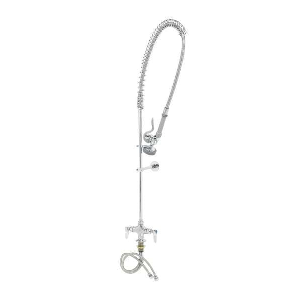 T&S Brass Commercial Faucets Each T&S Brass B-0113-B Single-Center Deck-Mounted Pre-Rinse Unit with 6" Wall Bracket and 44" Flexible Hose - 1.15 GPM