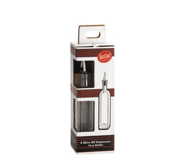 Tablecraft Products Food Service Supplies Each Cash & Carry Olive Oil Bottle, 16 oz., stainless steel pourer (4