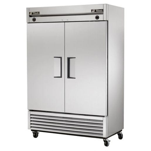 True Food International Canada Reach-In Refrigerators and Freezers Each True T-49DT-HC T Series Reach-In Two Section Dual Temperature Refrigerator/Freezer w/ Two Solid Doors And Six PVC Coated Shelves